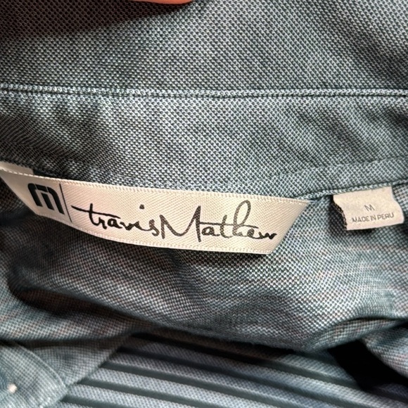 Travis Mathew Men's Blue and Gray Striped Polo Shirt Size Medium - Picture 7 of 10